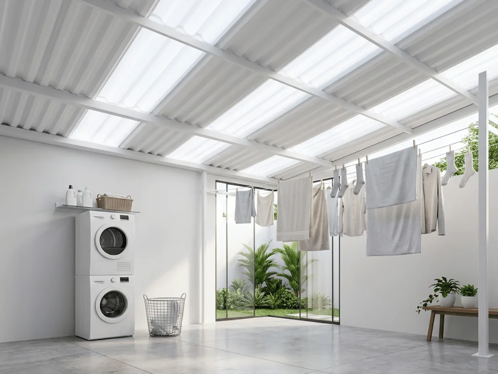 Kombinasi Atap yang Bikin Laundry Room Tetap Terang dan Estetik